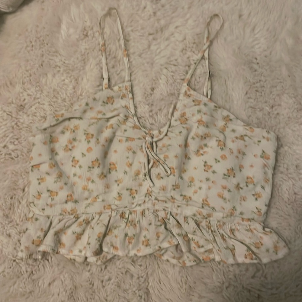 Billabong floral crop tank top